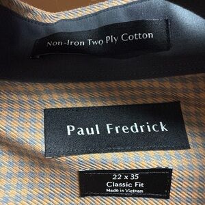 Paul Fredrick Whiskey and Grey Patterned Shirt